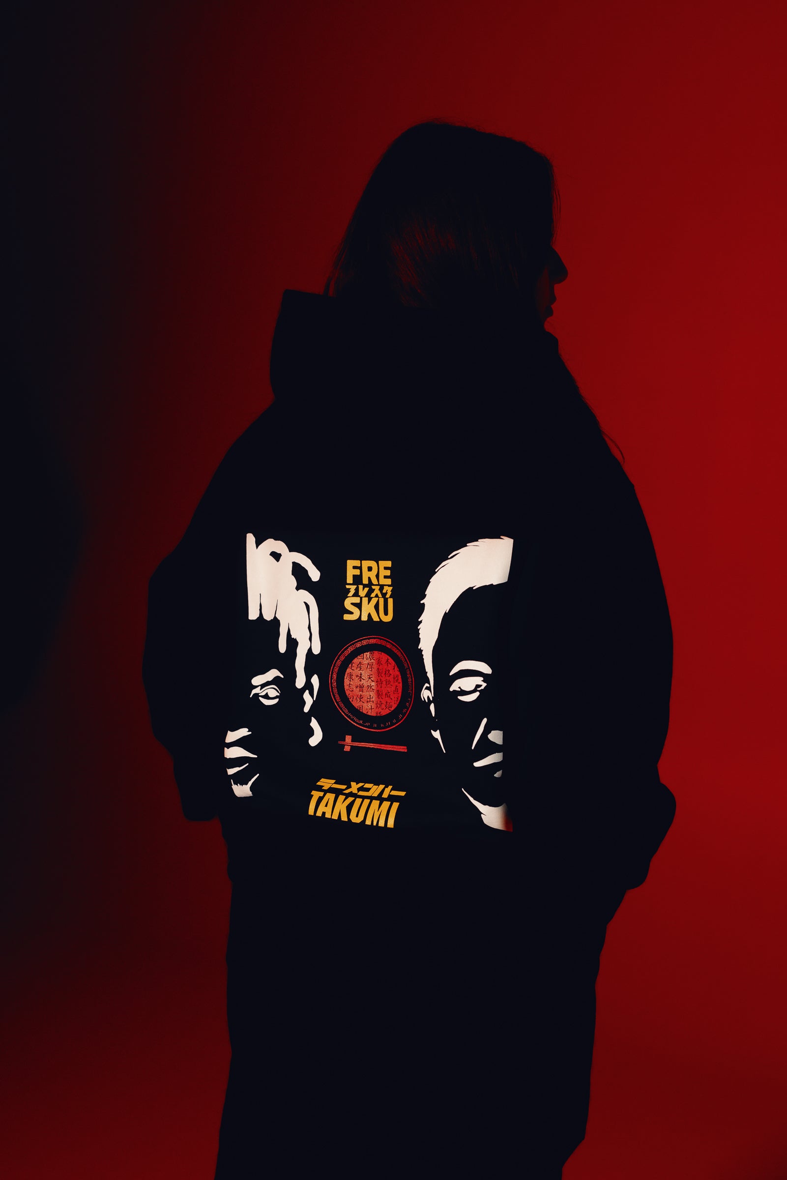 Fresku x Takumi Schwarzer Hoodie, Bild 2