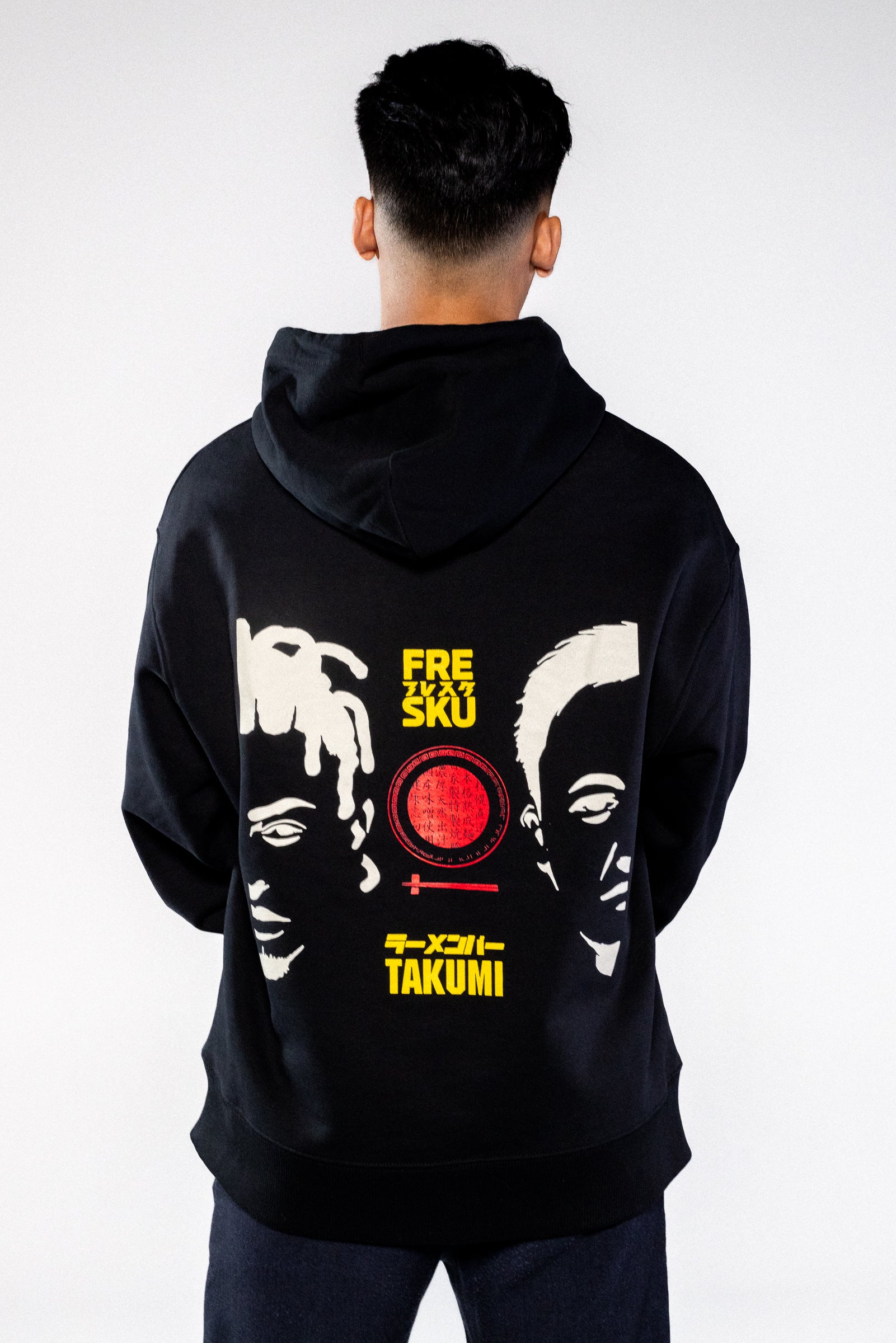 Fresku x Takumi Schwarzer Hoodie, Bild 5