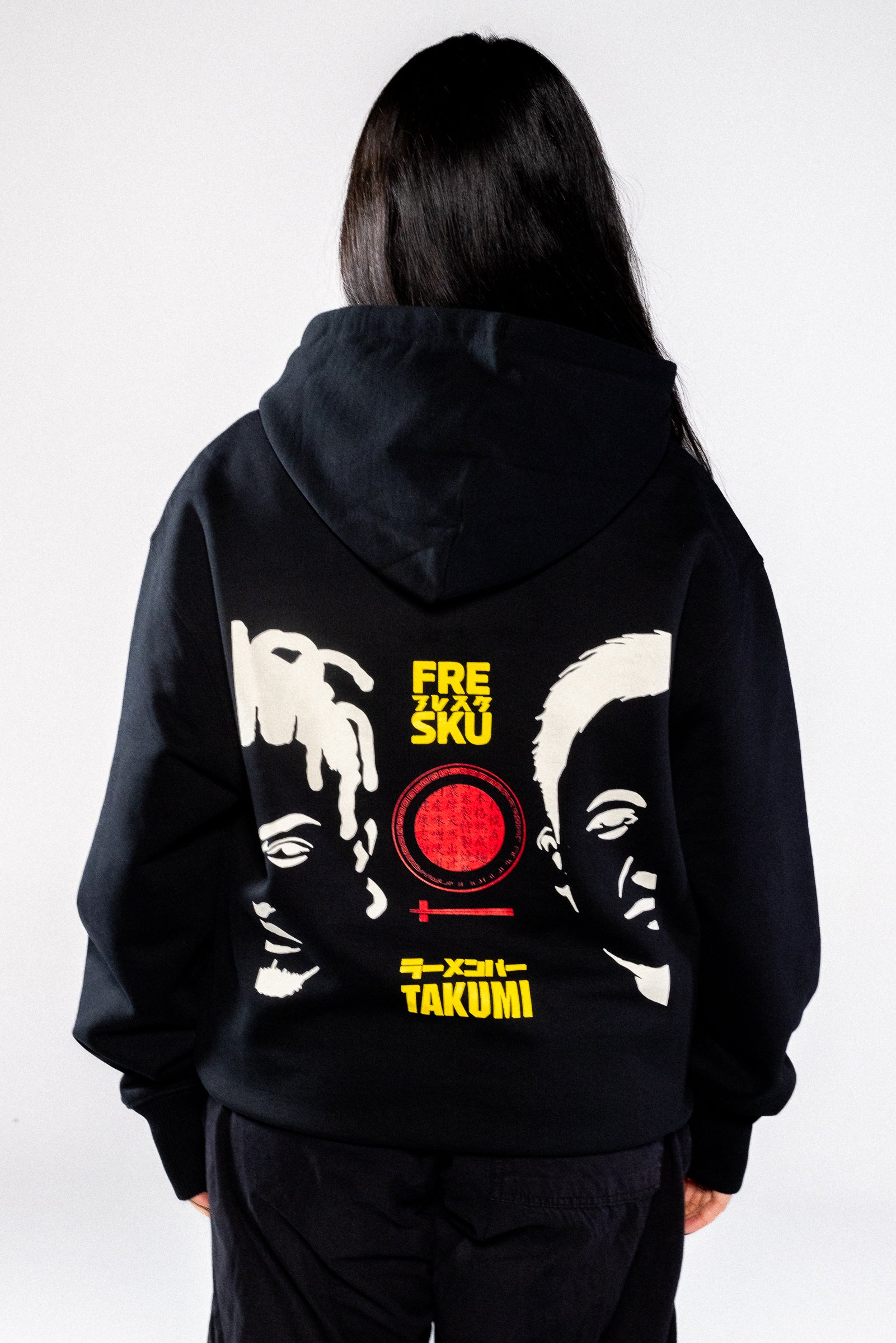 Fresku x Takumi Schwarzer Hoodie, Bild 3