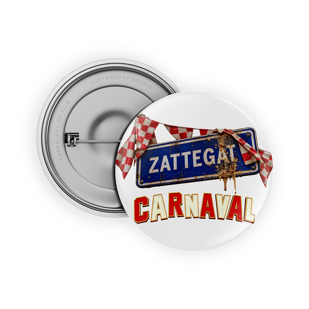 Carnaval-Button: Ortsschild Zattegat