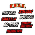 Embroidered Carnaval patches: CARNAVAL, Prins Kutlul, Zuiver!, Houdushi, Sakkeju, Bo-Bots!, Verrekte Knekworst and Fakawaka Dushi